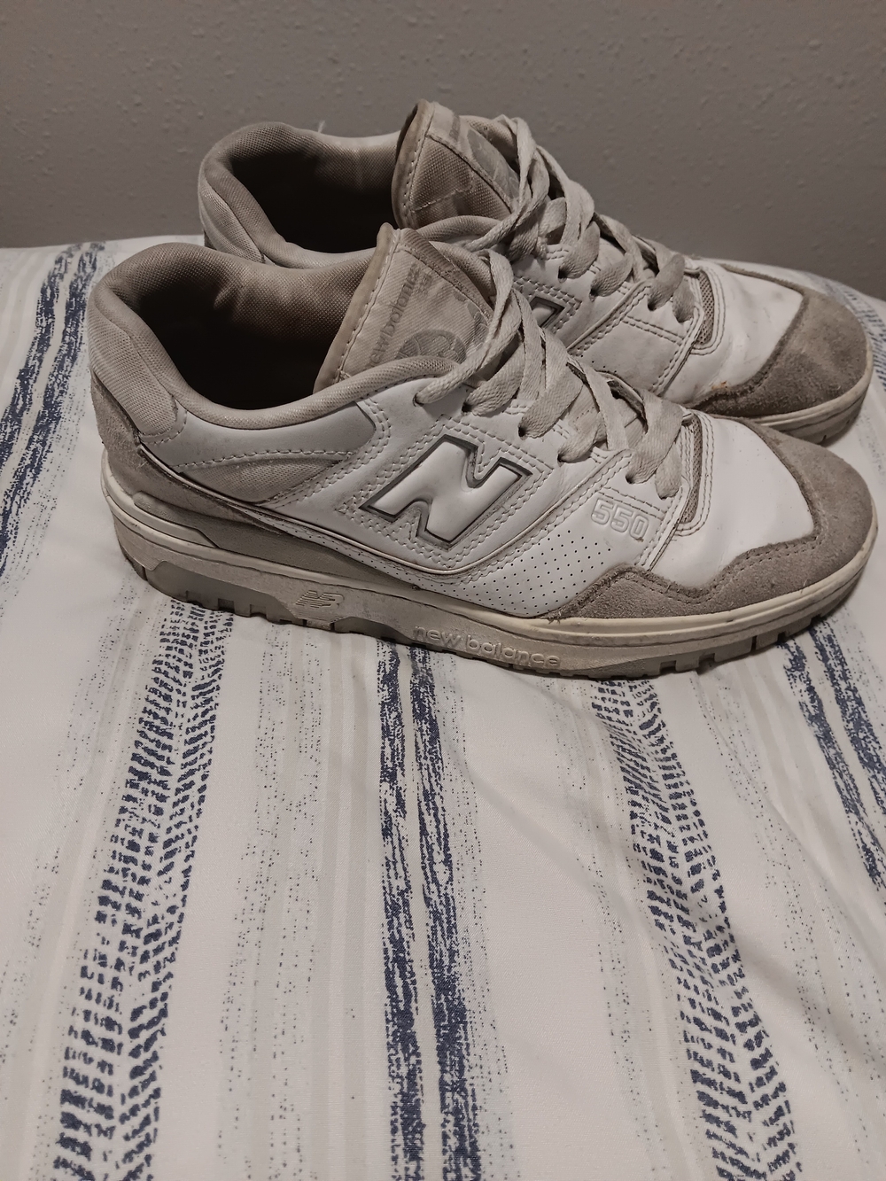 New Balance 550 Men’s Sneakers in White and Gray